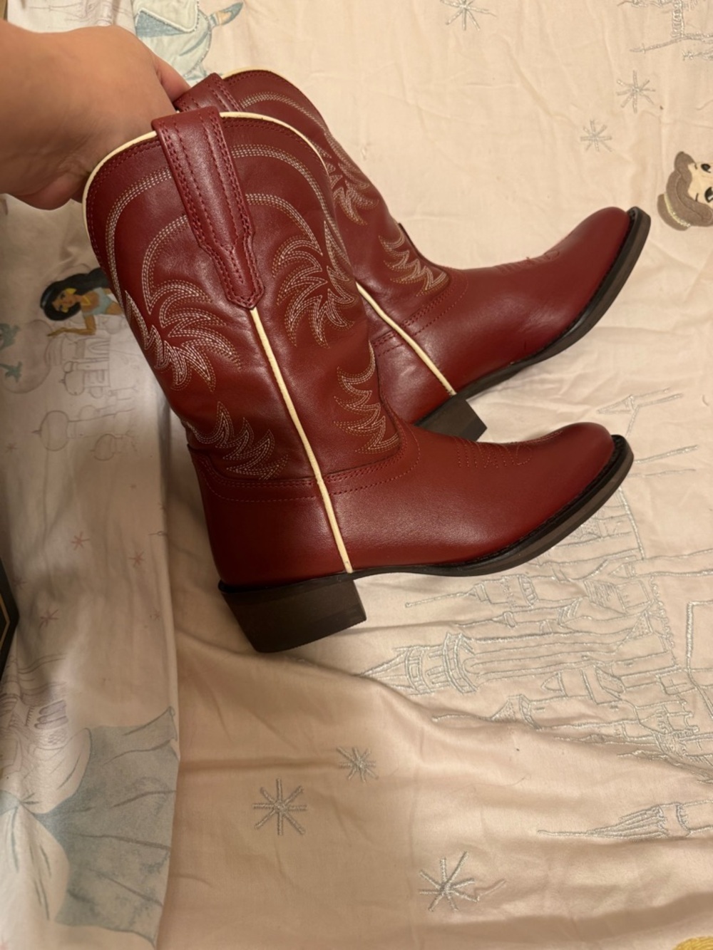 Tecovas Kids Burgundy Western Boots - Picture 3 of 3